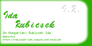 ida rubicsek business card